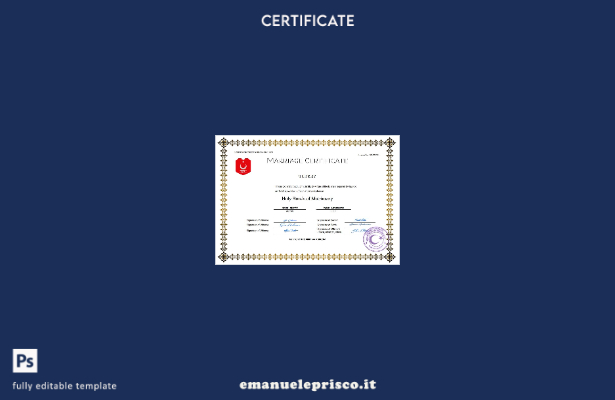 certificato di matrimonio turco in stile verificato modello Word e PDF